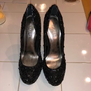 Bakers Black sequin heels